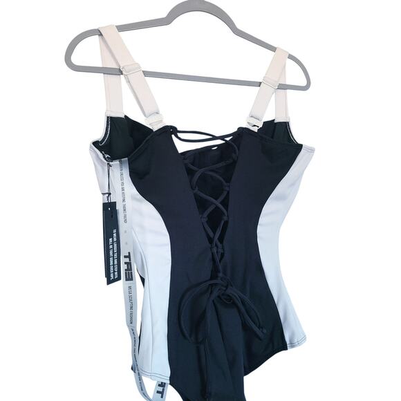 TA3 Lifty Contour One Piece Swimsuit Size XL Regular/Long-F/G Black/ White NWT - Picture 6 of 10